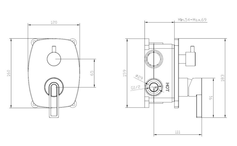 Norat Bath & Shower Mixer Trim Set